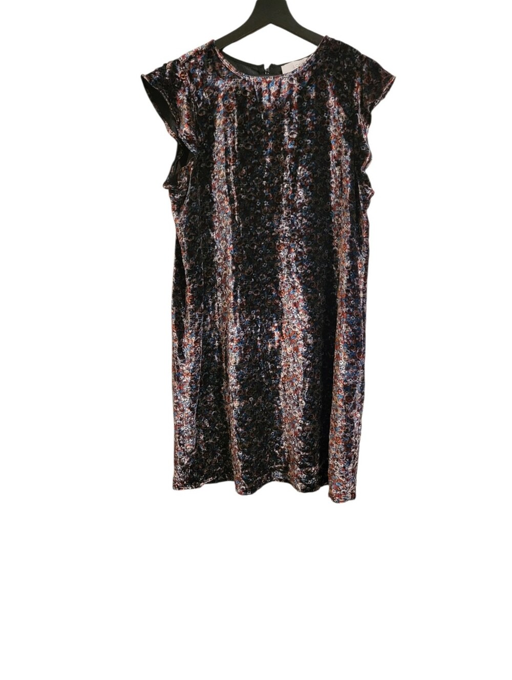 Loft Crushed Velvet Floral Dress